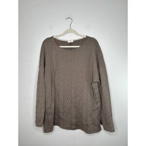 Hailey & Co Women’s Long Sleeve Knit Tan Brown Long Sleeve Sweater Size 2XL